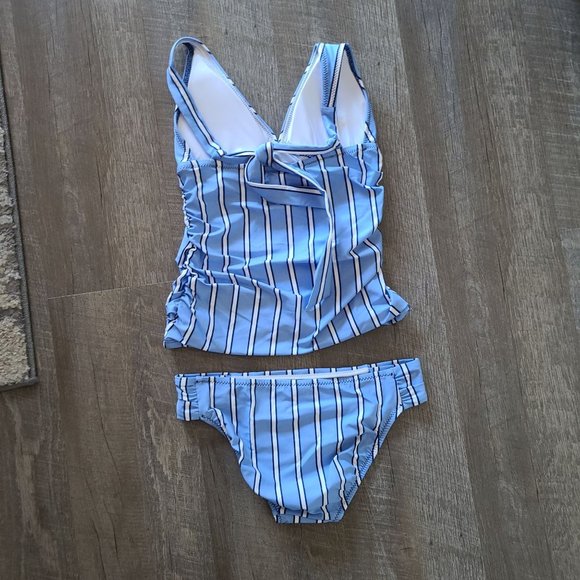 Draper James X Helen Jon Convertible Tankini Blue Stripe Women's Size XS NEW - Picture 6 of 11